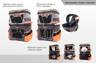 Ibiyaya -      12 ,  -, Two-tier Pet Backpack (,  2)
