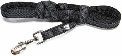 JULIUS-K9 прорезиненный поводок Color & Gray Super-grip для собак до 50 кг, черно-серый (фото, вид 4)