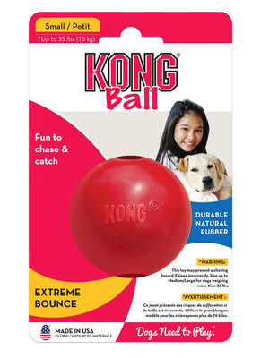Kong Classic Ball игрушка очень прочная литая, мяч 6 см (фото, вид 1)