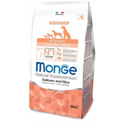 Monge Dog Speciality корм для щенков всех пород лосось с рисом (фото, вид 1)