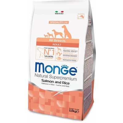 Monge Dog Speciality корм для собак всех пород лосось с рисом (фото, вид 1)