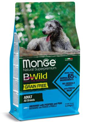 Monge Dog BWild GRAIN FREE     c        Anchovies, potatoes & peas (,  1)