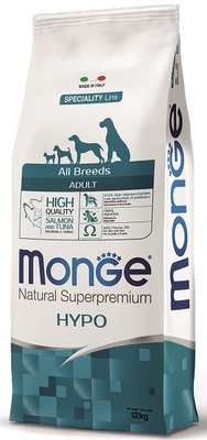 Monge Dog Speciality Hypo корм для взрослых собак гипоаллергенный лосось с тунцом (фото, вид 1)