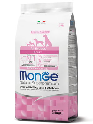 Monge Dog Speciality корм для собак всех пород свинина с рисом и картофелем (фото, вид 2)