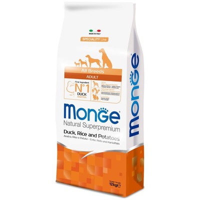Monge Dog Speciality корм для собак всех пород утка с рисом и картофелем (фото, вид 1)