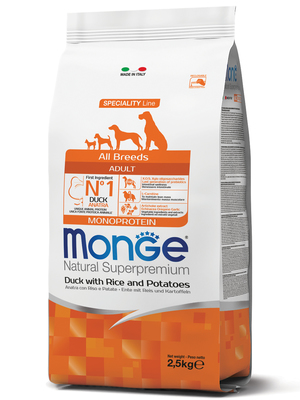 Monge Dog Speciality корм для собак всех пород утка с рисом и картофелем (фото, вид 2)