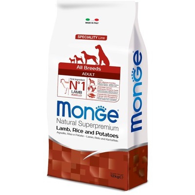 Monge Dog Speciality корм для собак всех пород ягненок с рисом и картофелем (фото, вид 1)