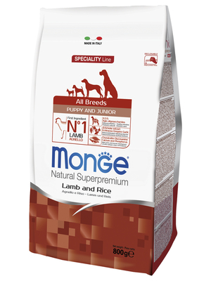 Monge Dog Speciality корм для щенков всех пород ягненок с рисом и картофелем (фото, вид 2)