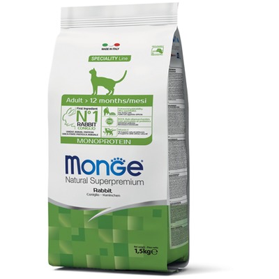 Monge Cat Adult Rabbit Monoprotein корм для взрослых кошек с кроликом (фото, вид 1)