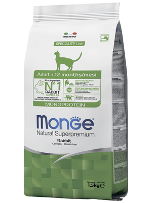 Monge Cat Adult Rabbit Monoprotein корм для взрослых кошек с кроликом (фото, вид 2)