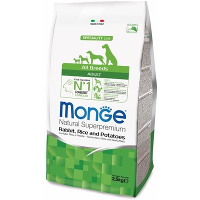 Monge Dog Speciality корм для собак всех пород кролик с рисом и картофелем (фото, вид 2)