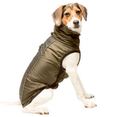 Dog Gone Smart светоотражающий дождевик Hexagon jacket, цвет оливковый (фото, вид 4)