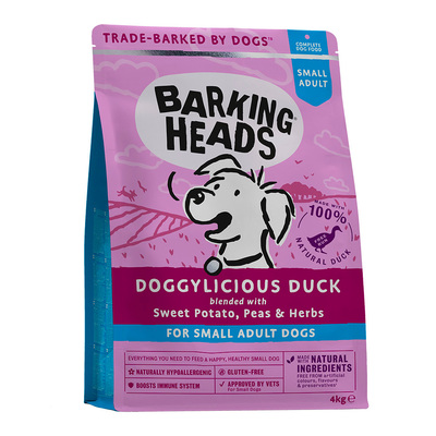 Barking Heads беззерновой сухой корм для собак малых пород, с уткой и бататом "Восхитительная утка", DOGGYLICIOUS DUCK SMALL BREED (фото, вид 1)