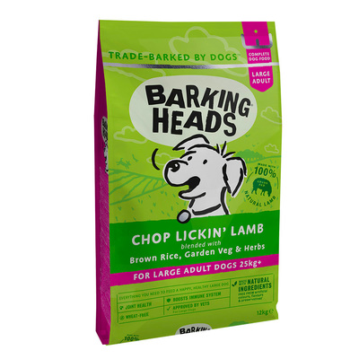 Barking Heads сухой корм для собак крупных пород, с ягненком и рисом "Мечты о ягненке", CHOP LICKIN' LAMB LARGE BREED (фото, вид 1)