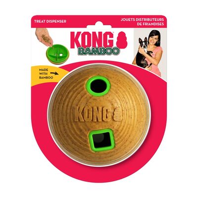 Kong Bamboo Feeder Ball прочный мяч для лакомства (фото, вид 3)