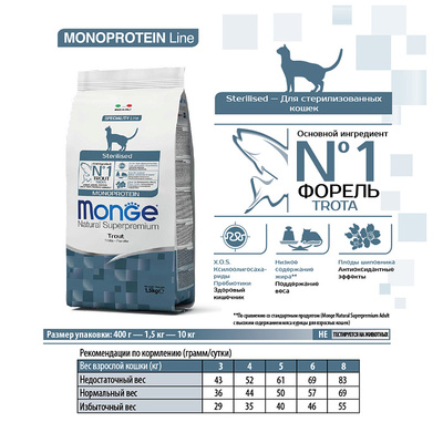 Monge Cat Monoprotein Sterilised Trout       (,  8)