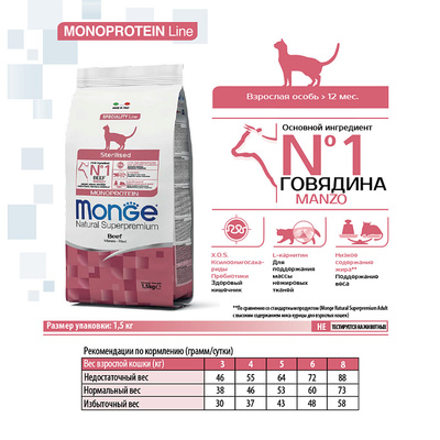 Monge Cat Monoprotein Sterilised Beef       (,  10)
