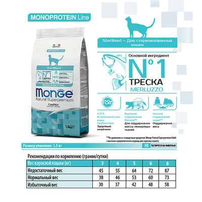 Monge Cat Monoprotein Sterilised Merluzzo       (,  9)