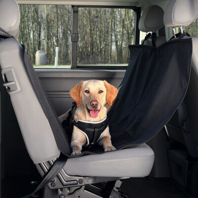 Trixie чехол-гамак на молнии для перевозки собак в автомобиле, с защитой дверей 135*150 см (фото, вид 2)