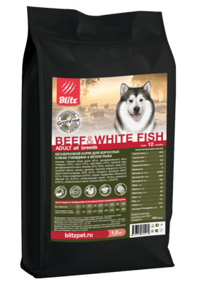 Blitz Holistic              Holistic Beef & White Fish Adult Dog All Breeds (Grain Free) ()