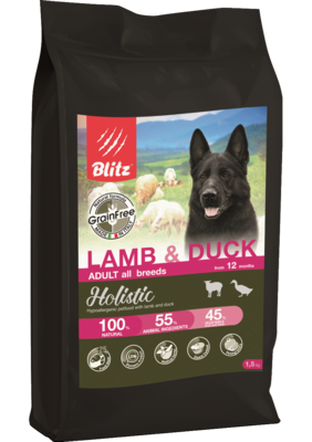 Blitz Holistic ͨ            Holistic Lamb & Duck Adult Dog All Breeds (Grain Free)