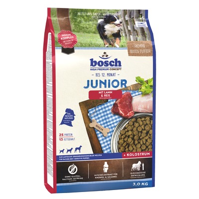 Bosch Junior ягненок с рисом, для щенков всех пород с чувствительным пищеварением