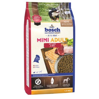 Bosch Mini Adult Lamb & Rice, сухой корм для собак мелких пород, ягненок и рис