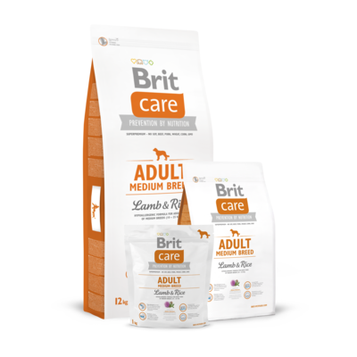 Brit Care Adult Medium Breed Lamb&Rice, сухой корм для собак средних пород ягненок и рис