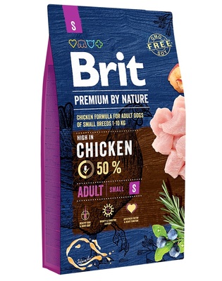 Brit Premium by Nature Adult S полнорационный для взрослых собак маленьких пород (1–10 кг)