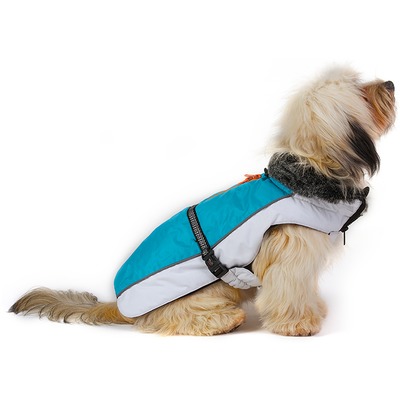 Нано куртка зимняя с меховым воротником «Aspen Parka» Dog Gone Smart, голубая с белым (фото)