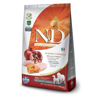 FARMINA N&D                 (N&D Dog GF Pumpkin Chicken & Pomegranate Adult Medium & Maxi)
