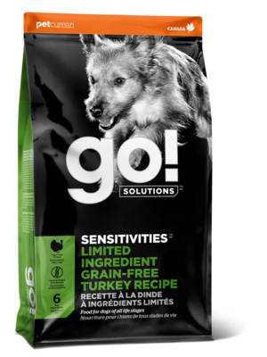 GO! NATURAL Holistic беззерновой для щенков и собак с индейкой для чувствительного пищеварения, Sensitivity + Shine LID Turkey Dog Recipe