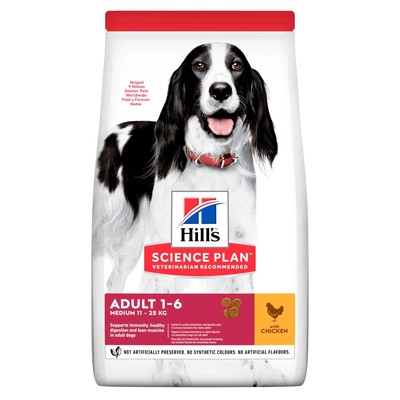 Hill's™ Science Plan™ сухой корм для взрослых собак средних пород, с курицей Advanced Fitness™ Med Курица