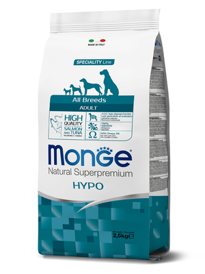 Monge Dog Speciality Hypo корм для взрослых собак гипоаллергенный лосось с тунцом (фото)