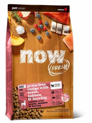 NOW FRESH holistic беззерновой корм для взрослых собак с форелью и лососем для чувствительного пищеварения, Grain Free Fish Adult Recipe DF (фото)