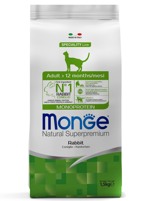 Monge Cat Adult Rabbit Monoprotein корм для взрослых кошек с кроликом (фото)