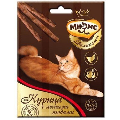 Мнямс Деликатес лакомые палочки 9 см для кошек с курицей 3х4 гр.