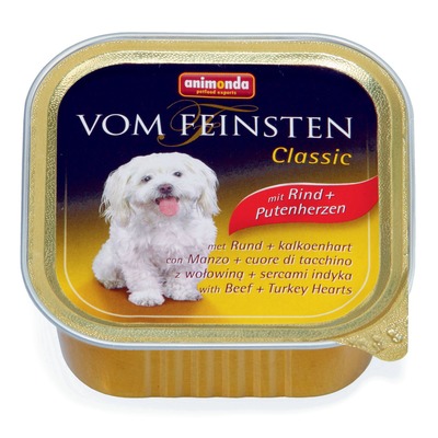 Animonda с говядиной и сердцем индейки Vom Feinsten Classic консервы для собак, 150 гр. х 22 шт.