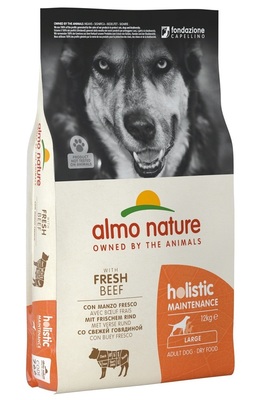 Almo Nature сухой корм для взрослых собак крупных пород с говядиной, Large Adult Beef and Rice Holistic