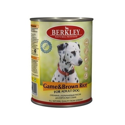 Berkley оленина с коричневым рисом, консервы для взрослых собак, 400 гр.