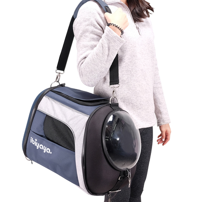 Ibiyaya складная сумка-рюкзак для кошек и собак до 8 кг Explorer Airline Transparent Pet Carrier Plus (фото)
