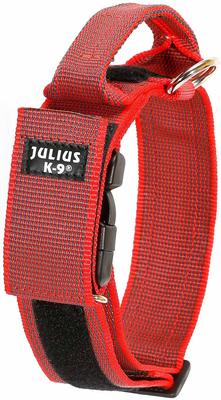 JULIUS-K9 ошейник для собак Color & Gray, с закрытой ручкой, красно-серый (фото)