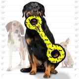 Tuffy супер прочная игрушка для собак Буксир для перетягивания с кольцами, желтый, прочность 9/10, Ultimate Tug-O-War Yellow Bone