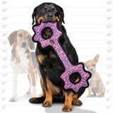 Tuffy супер прочная игрушка для собак Буксир для перетягивания с шестеренками, розовый леопард , прочность 9/10, Ultimate Tug-O-Gear Pink Leopard