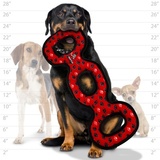 Tuffy супер прочная игрушка для собак Буксир для перетягивания тройной, красный, прочность 9/10, Ultimate 3WayTug Red Paw
