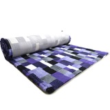 ProFleece меховой коврик на нескользящей основе, рисунок Клетка, цвет фиолетовый с угольным