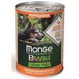 Monge Dog BWild Grainfree PUPPY/JUNIOR консервы из утки с тыквой и кабачками для щенков 400г