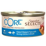 Welness Core SIGNATURE SELECTS консервы из тунца с креветками в виде кусочков в бульоне для кошек