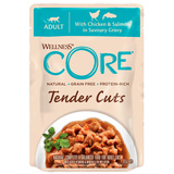 Welness Core TENDER CUTS паучи из курицы с лососем в виде нарезки в соусе для кошек