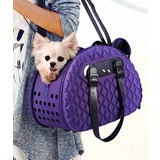 Ibiyaya складная сумка-переноска для собак и кошек до 6 кг фиолетовая Diamond Deluxe Pet Carrier – Dark Purple